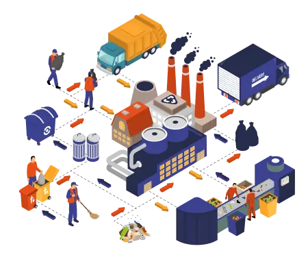 عملية إعادة تدوير مخلفات زجاجات PET